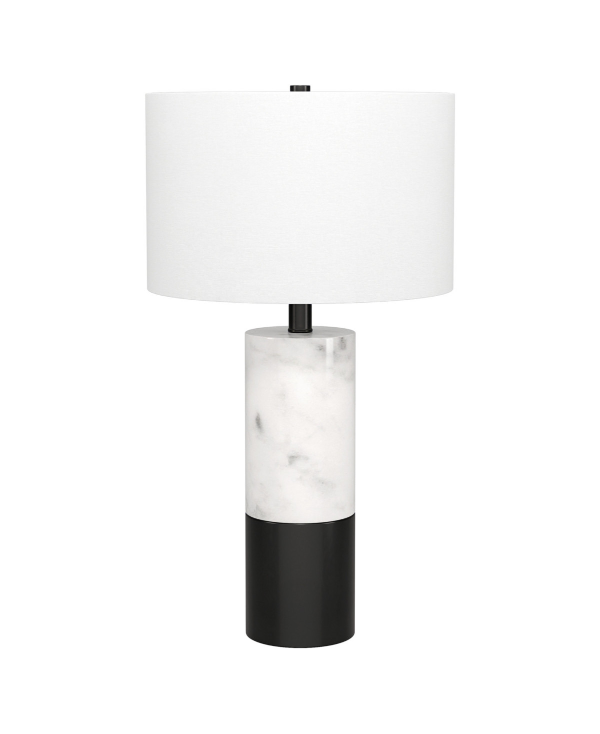 Hudson & Canal Liana 23.75" Metal Table Lamp with Fabric Shade - Marble, Black | Macy's