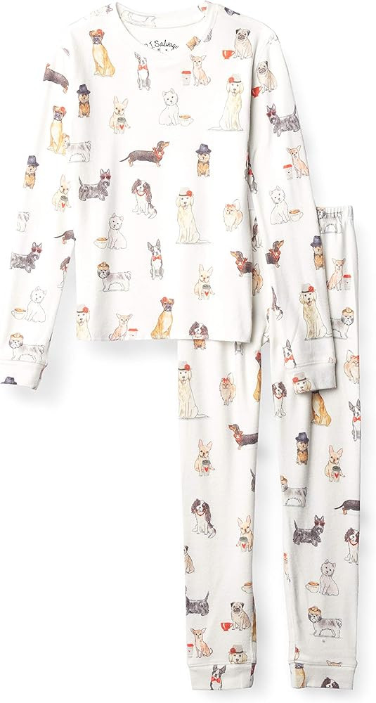PJ Salvage Kids Kids' Sleepwear Long Sleeve Top and Bottom Peachy Pajama Set | Amazon (US)