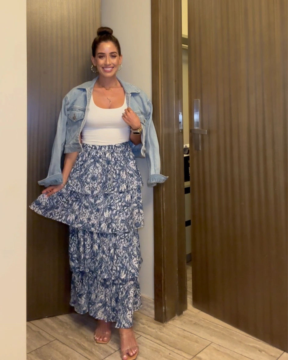 Cropped denim jacket xxs floral skirt for petites size xxs short top size xs, vacation resort wear 




#LTKsalealert #LTKfindsunder100 #LTKfindsunder50