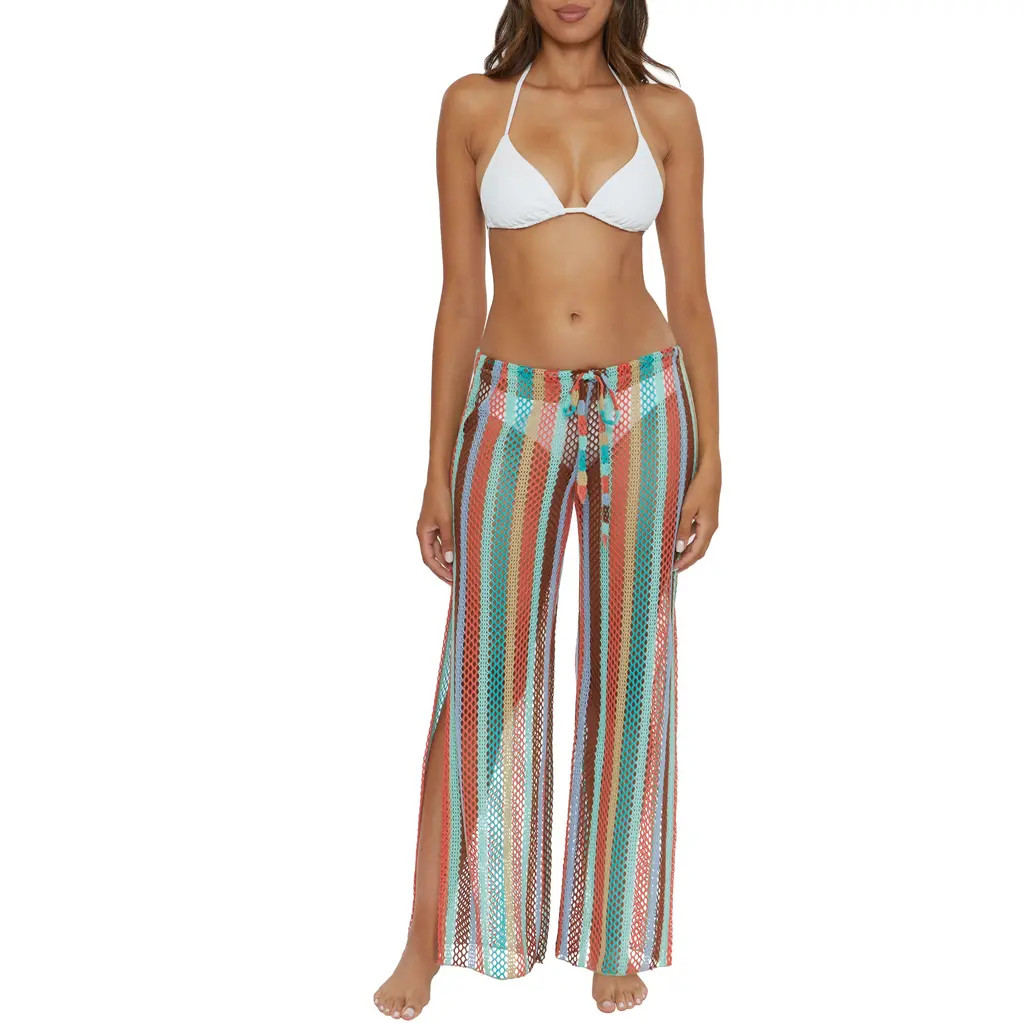 Becca Sundown Knit Cover-Up Pants in Aqua Sea Multi at Nordstrom, Size Small | Nordstrom