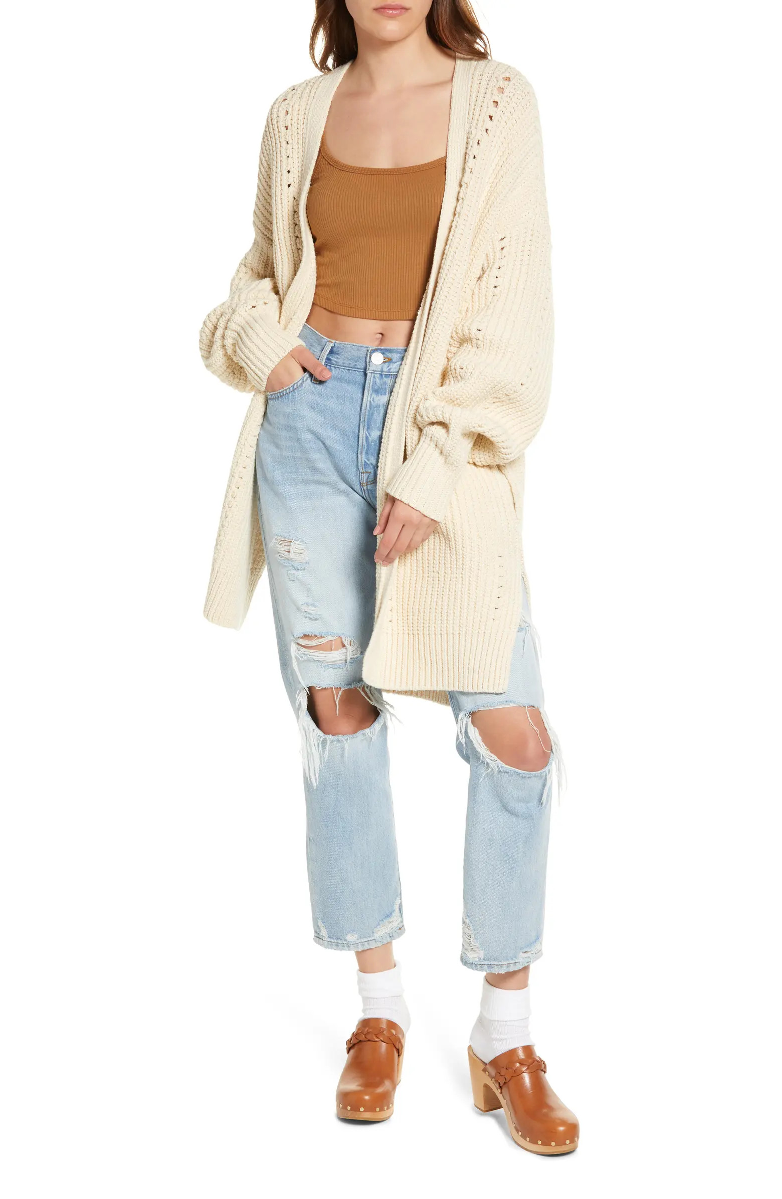 Free People Women's Dare to Dream Rib Cotton Blend Cardigan | Nordstrom | Nordstrom
