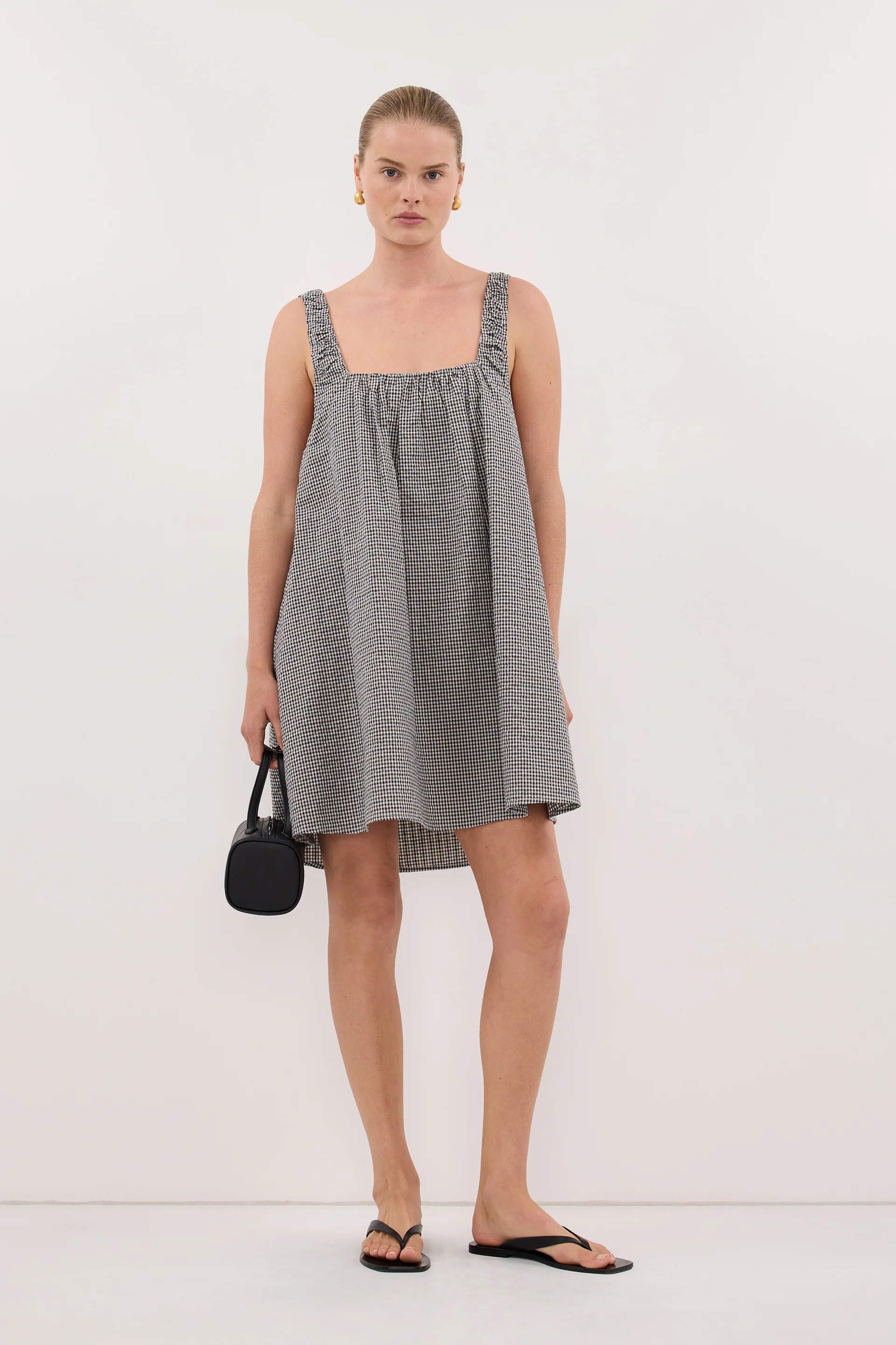 BRIONA GINGHAM COTTON MINI DRESS | DISSH