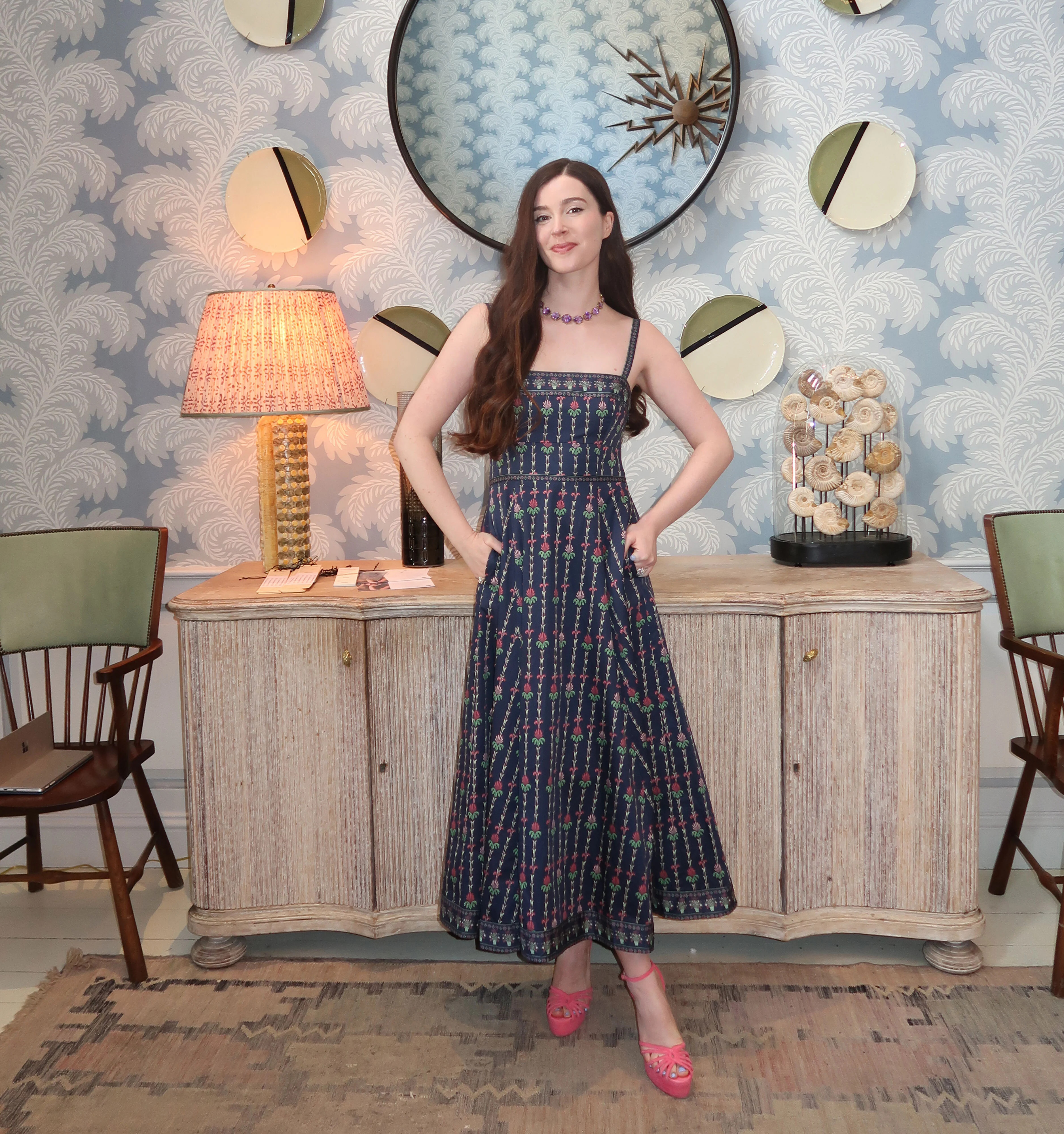 The Margot Dress - Navy Trailing Fern | Hill House Home US