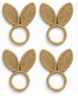 Burlap Bunny Ear Napkin Rings, Set of 4 | Macy's