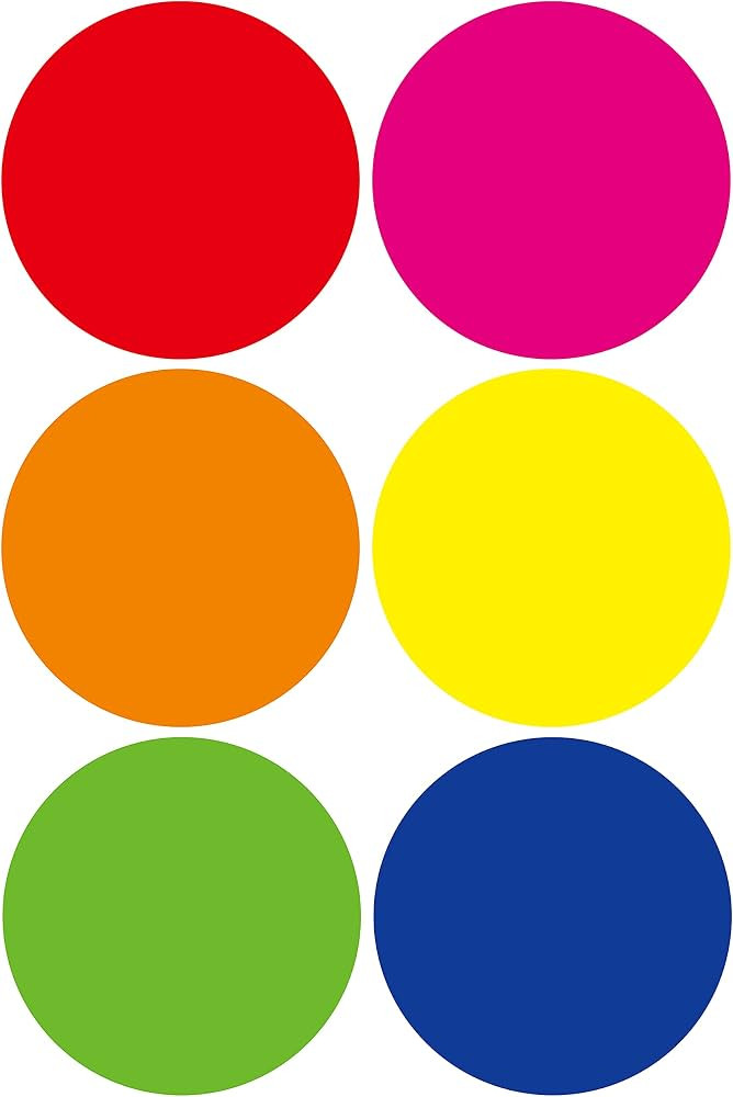 Round Color Dot Sticker, 2inch 150pcs 6 Assorted Color Circle Dot Labels,Easy Remove | Amazon (US)