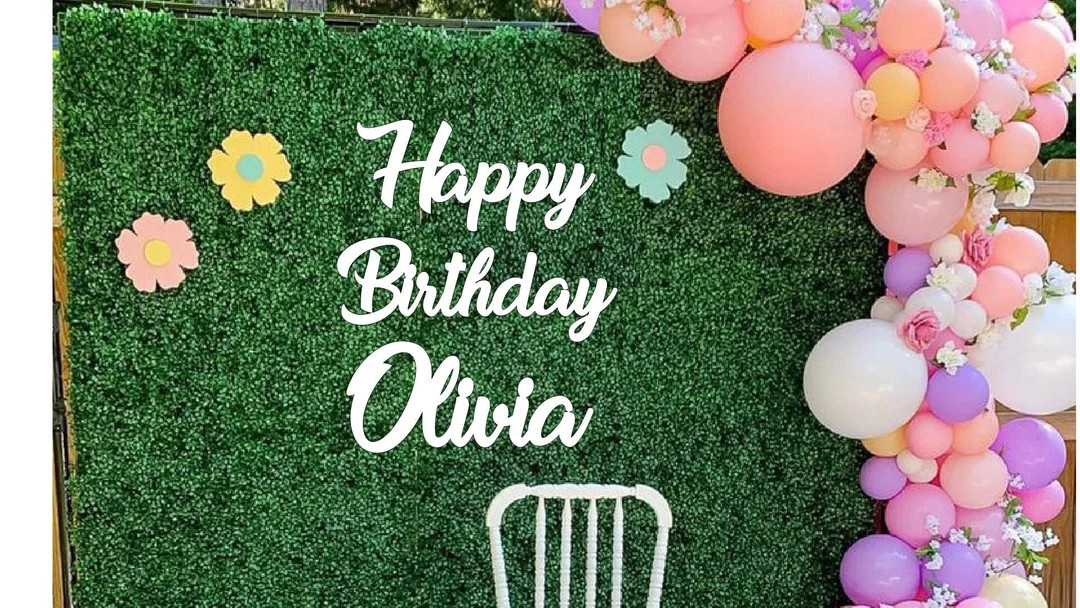Happy Birthday with Name Sign 3 words style 788, 10 x 26 inch each word, Door Hanger, Birthday Pa... | Etsy (US)