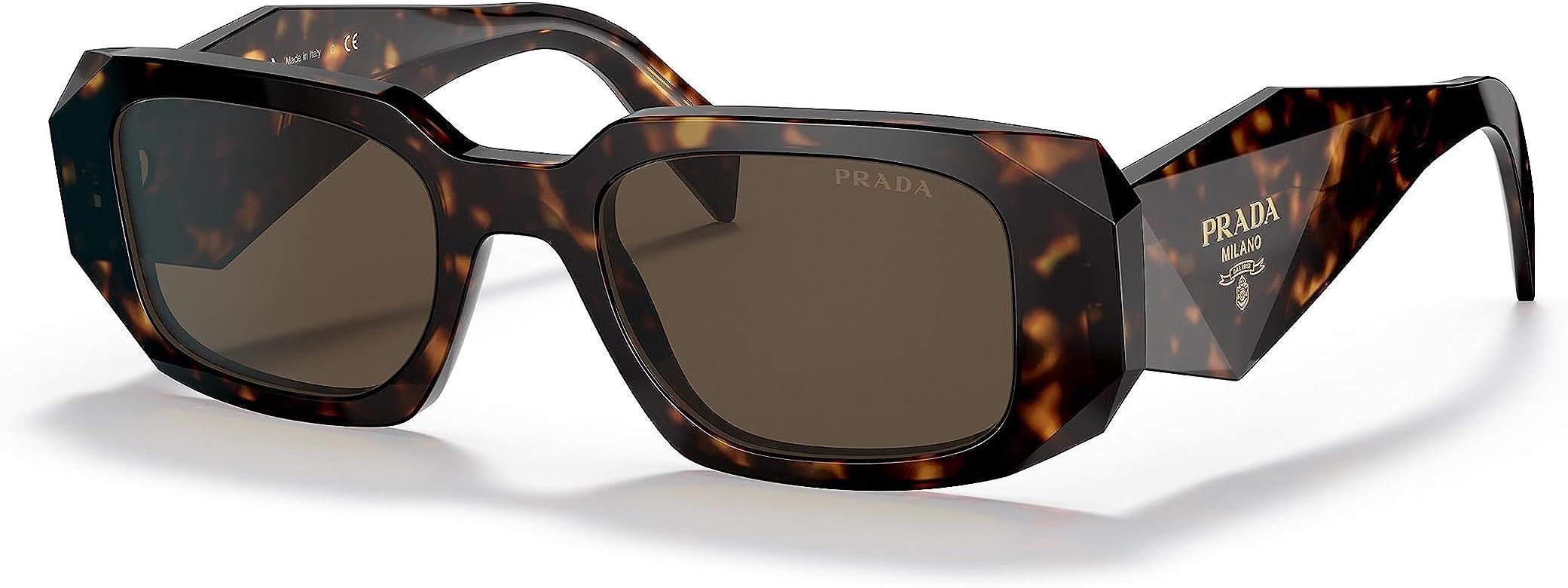 PR 17WS 2AU8C1 Tortoise Plastic Rectangle Sunglasses Brown Lens | Amazon (US)