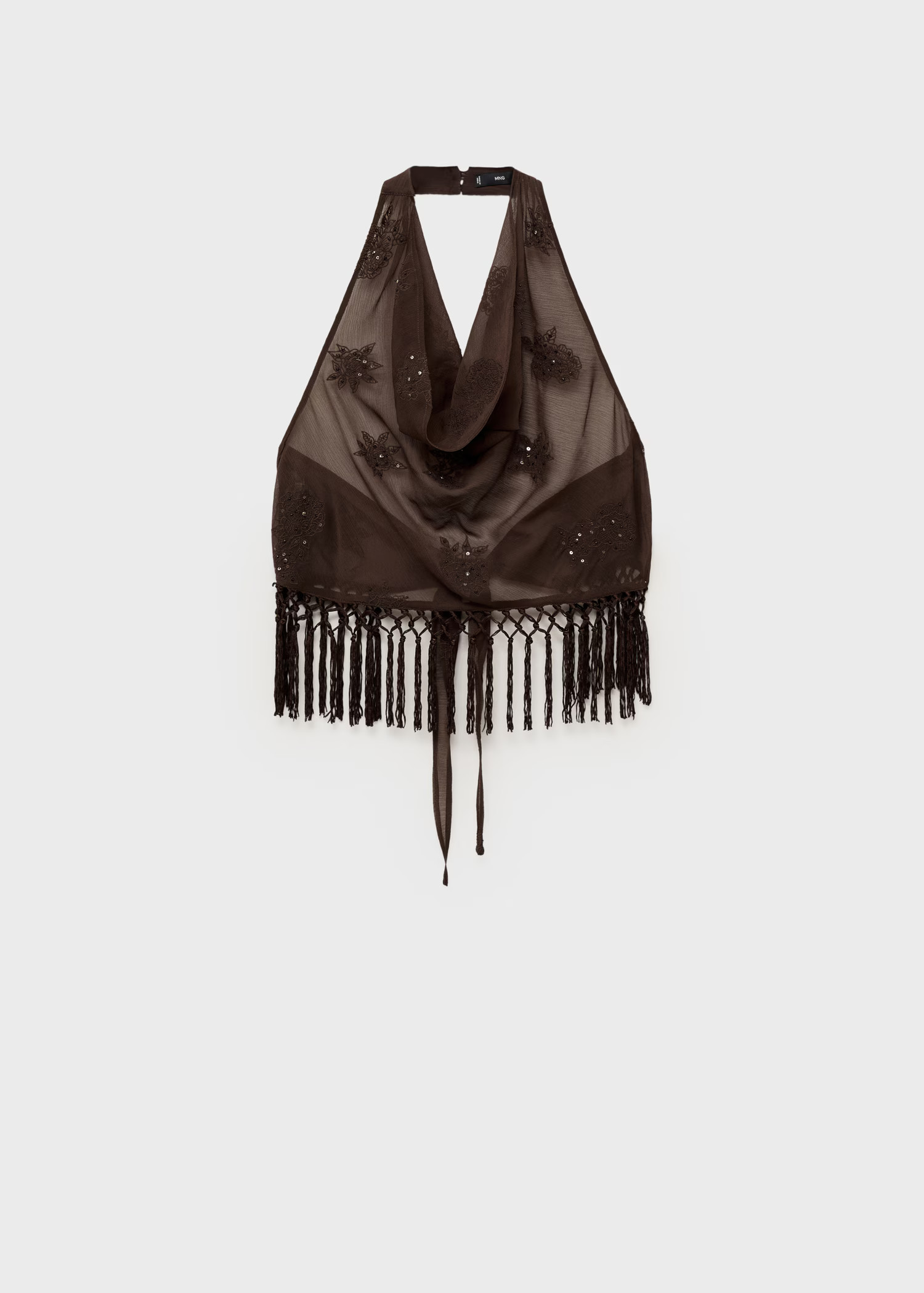 Fringed halter top - Women | MANGO USA | Mango (US/MX/AU)