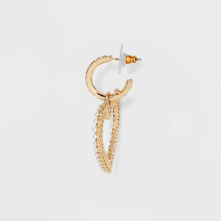SUGARFIX by BaubleBar Pearl Heart Drop Earrings - Gold | Target