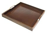 Mountain Woods Brown Large Wooden Serving Tray w/Copper Finished Handles | Coffee/Tea Tray | Decorat | Amazon (US)