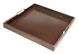 Mountain Woods Brown Large Wooden Serving Tray w/Copper Finished Handles | Coffee/Tea Tray | Decorat | Amazon (US)
