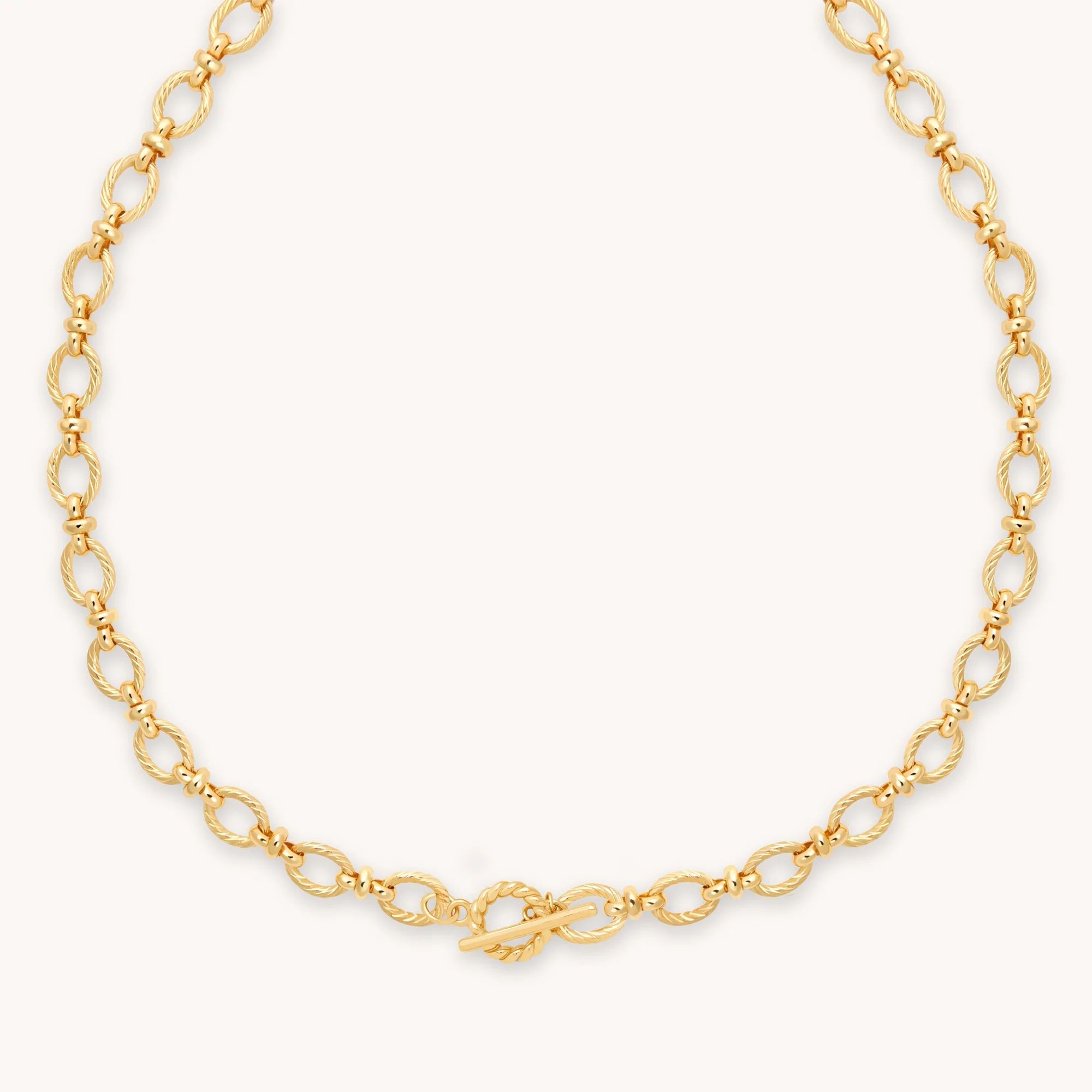 Gold T-Bar Chunky Chain Necklace | Astrid & Miyu | Astrid and Miyu