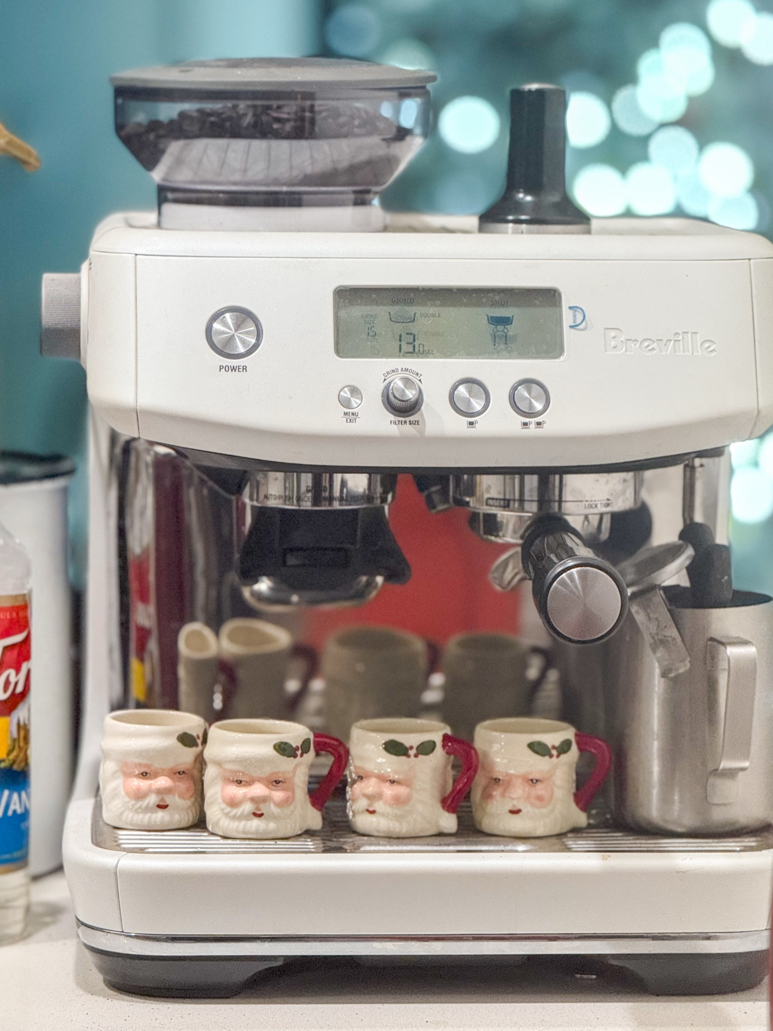 The cutest vintage inspired Santa espresso shot cups! They are perfect for your next holiday party and Christmas brunch or dinner! My Breville espresso machine is on sale and will make a great holiday gift so you can make peppermint mochas during the holidays, vanilla lattes, iced caramel macchiatos and much more! ❤️ 

#LTKHoliday #LTKSaleAlert #LTKHome