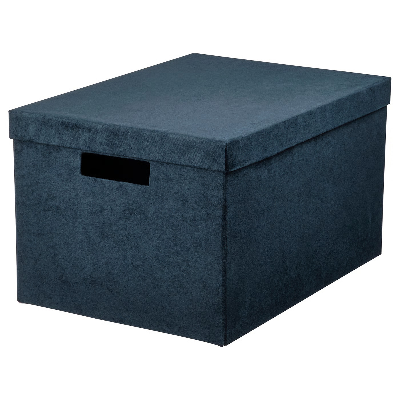 GJÄTTA Storage box with lid, velvet dark blue, 9 ¾x13 ¾x7 ¾ " | IKEA US