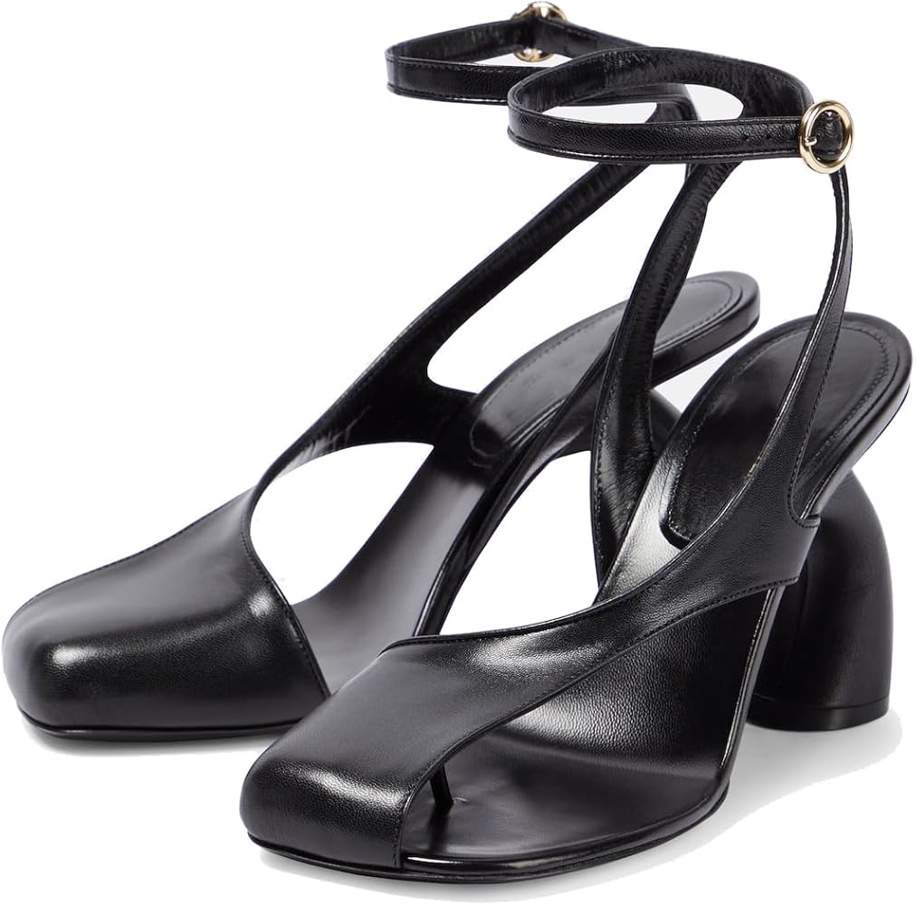 Vertundy Women's Flip Flop High Heeled Sandals Bridal Leather Chunky Pumps Square Toe Adjustable ... | Amazon (US)