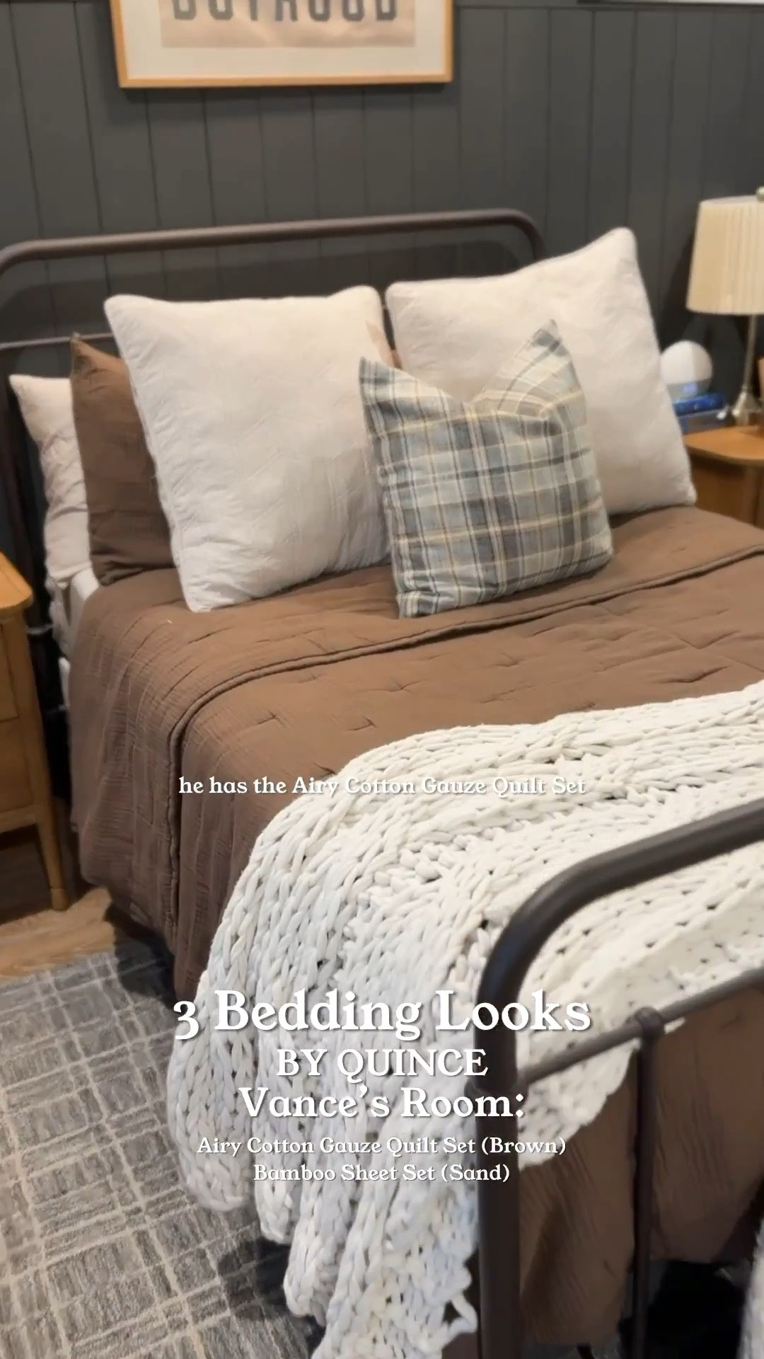 Simple, durable, and kid-approved bedding we actually live in. Quince makes high-quality essentials at honest prices—and these hold up to real life with five boys.

Vance’s Room

• Airy Cotton Gauze Quilt Set – Brown
• Bamboo Sheet Set – Sand

Rhett’s Room
• European Linen Box Quilt – Dusty Olive
• Bamboo Sheet Set – Eucalyptus

Beauden + Quade’s Room
• European Linen Cotton Stitch Quilt – Navy
• Bamboo Sheet Set – Cream
• Chunky Hand Knit Wool Throw – Neutral

All linked + tagged for easy shopping.

#AD #QuincePartner @onequince