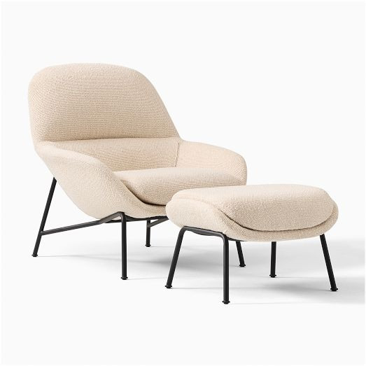 Fillmore Mid-Century Chair & Ottoman Set | West Elm (US)