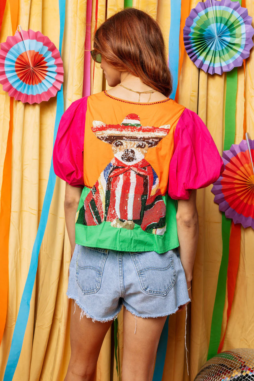 Cinco Dog Peplum Top | Queen of Sparkles