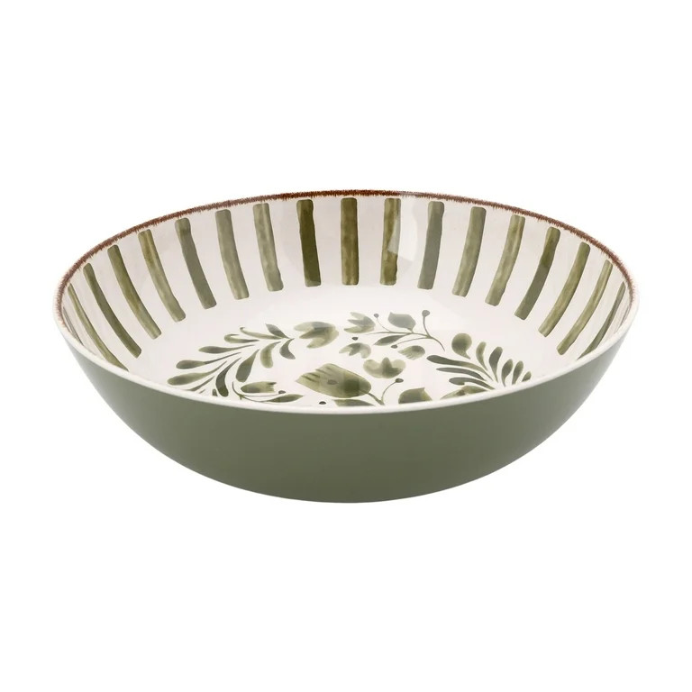 Better Homes & Gardens 12-inch Bamboo Melamine Serve Bowl, Green | Walmart (US)