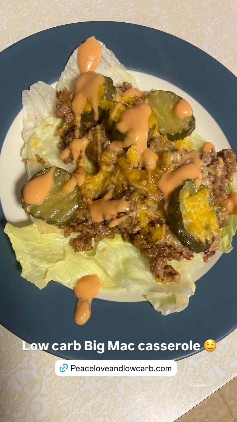 Low carb Big Mac casserole - tbis tastes just like a Big Mac, keto friendly and I enjoy it even more because I can also have fries without feeling like I went overboard.   I found this from: peace, love, and low carb.com 


#lowcarb #ketofriendly #recipeideas #dinnerideas 

#LTKfoodie