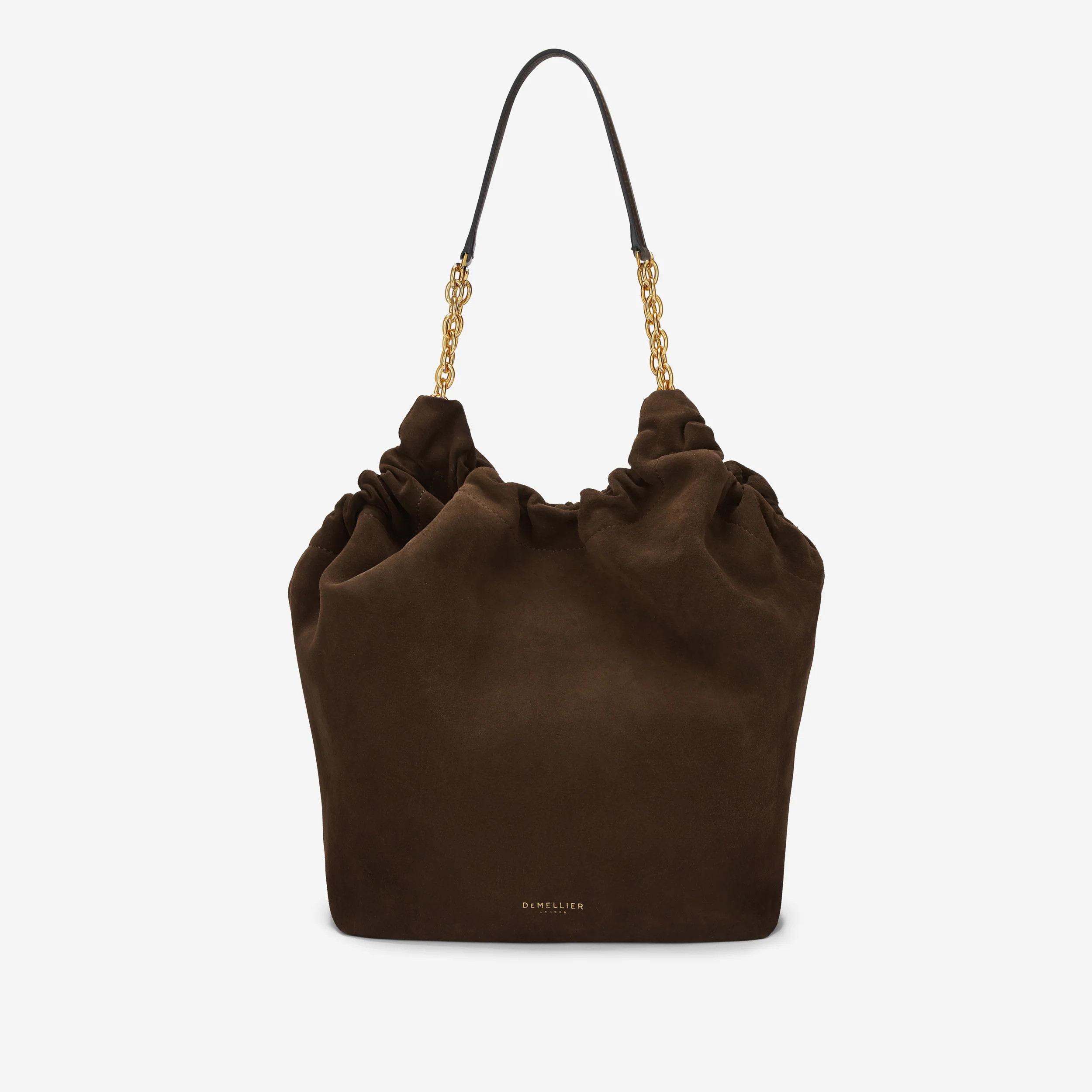 DeMellier The Miami in Mocha Suede & Mocha Smooth Leather Shoulder bag | DeMellier