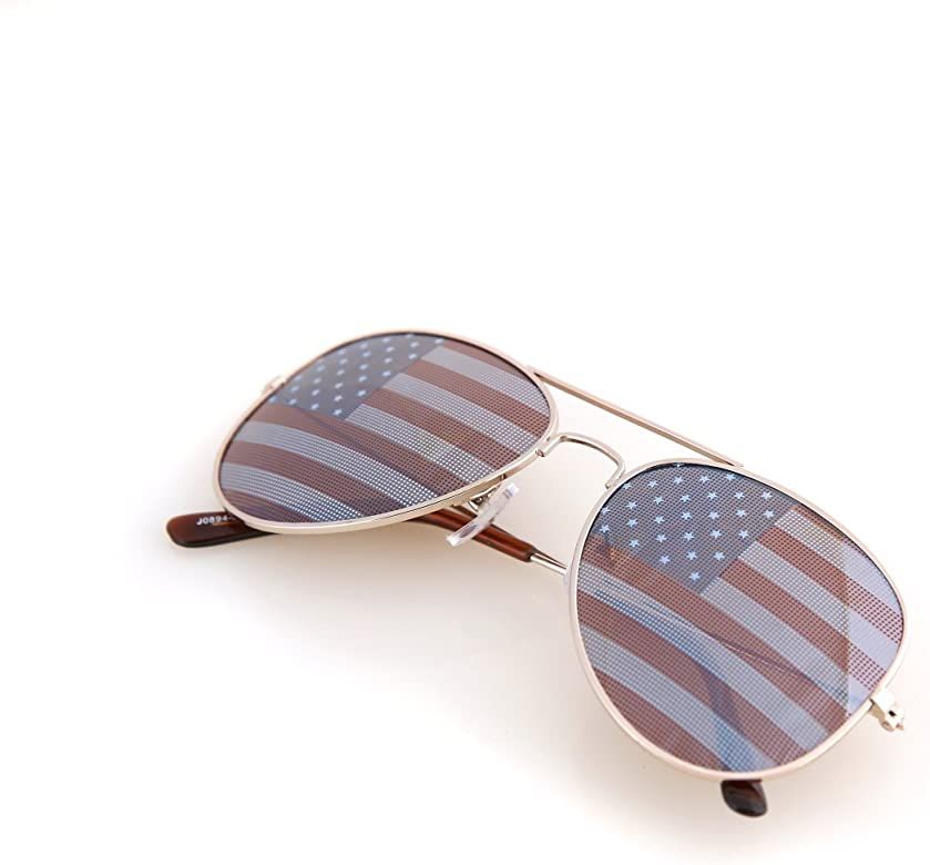 Shaderz Aviator USA America American Flag Sunglasses - Great Accesory for 4th of July | Amazon (US)