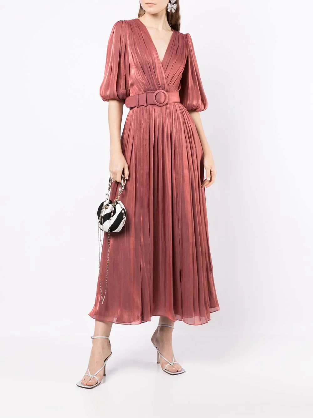 Costarellos Gathered slit-detail Maxi Dress - Farfetch | Farfetch Global