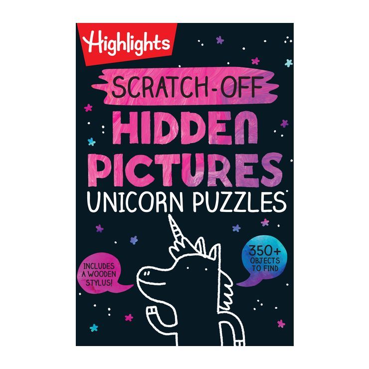 Scratch-Off Hidden Pictures Unicorn Puzzles - (Highlights Scratch-Off Activity Books) (Spiral Bou... | Target