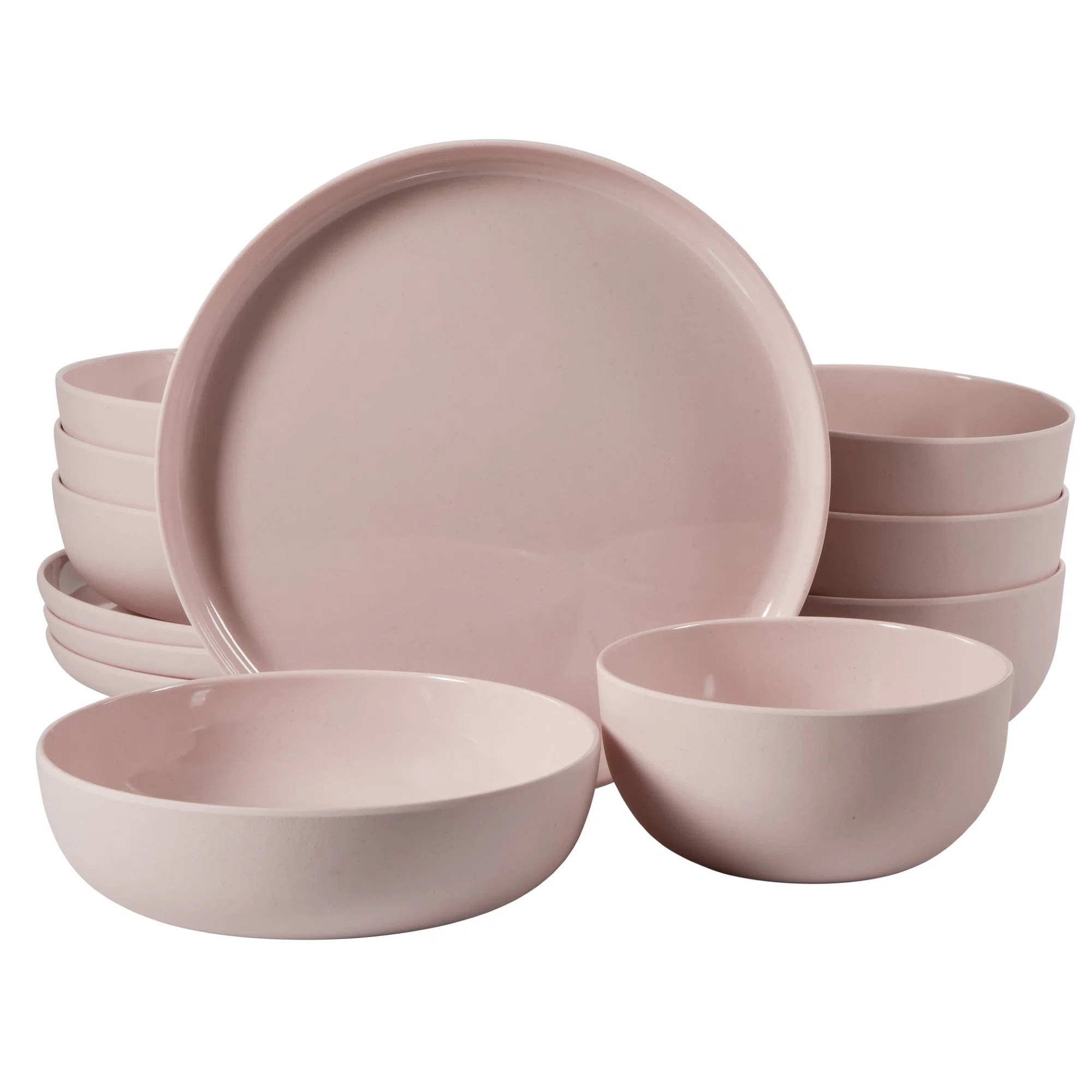 Gibson Home Candy Skies 12 Piece Unbreakable Wheat Straw Melamine Plates and Bowls Dinnerware Set... | Wayfair North America