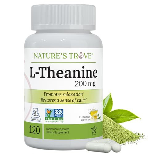 Nature's Trove L-Theanine 200mg 120 Vegetarian Capsules | Amazon (US)