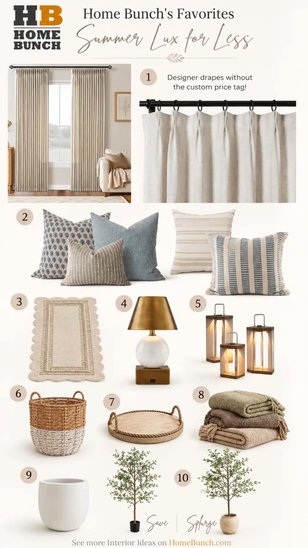10 Things That Make a Home Feel More Expensive This Summer by @homebunch 

You don't need a complete makeover to give your home a fresh, designer feel. ✨

These are 10 of my favorite pieces that instantly elevate a space—from linen curtains and statement mirrors to timeless décor and lighting. The best part? They look far more expensive than they are.

Shop all of my favorite summer home finds in this collection through my LTK.

#LTKHome #HomeDecor #OrganicModern #NeutralHome #InteriorDesign #SummerDecor #CoastalStyle #HomeInspiration #HomeBunch

#LTKsummer #LTKhome #LTKfamily
