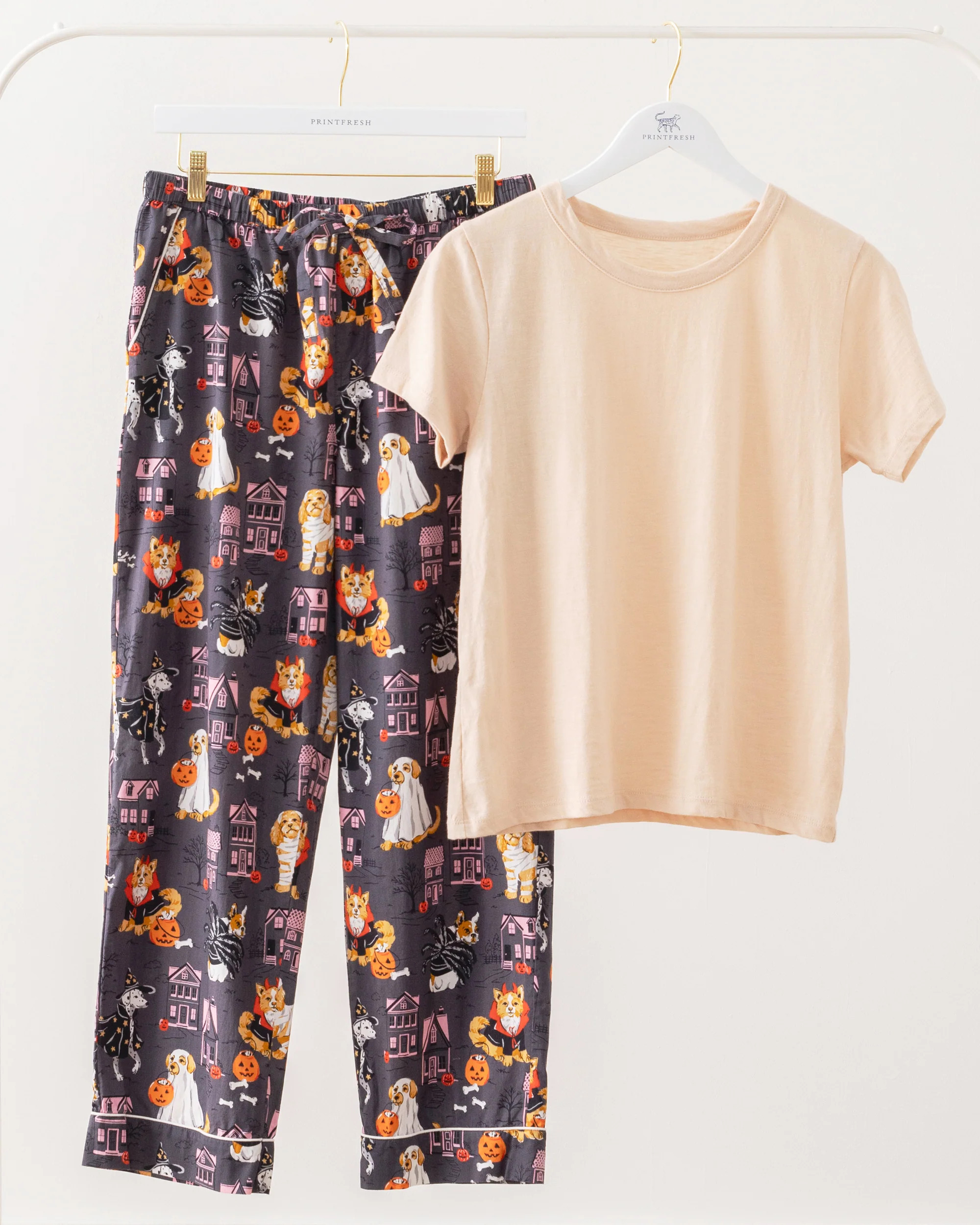 Howloween Night - T-Shirt &amp; PJ Pants Set - Moon Rock | Printfresh