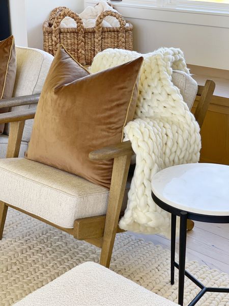 HOME \ cozy decor favorites from Amazon! Velvet pillow cover and chunky knit throw🫶🏻

Fall
Living room
Side table
Accent chair 

#LTKSeasonal #LTKunder50 #LTKhome