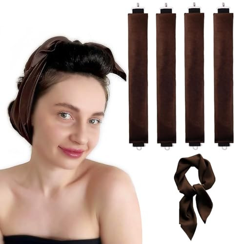 Flylipu Heatless Hair Curler, Heatless Curls Overnight Hair Curlers to Sleep in No Heat Hair Curler Curling Rod Headband Hair Rollers with Scarf, 4 Set Rod | Amazon (US)