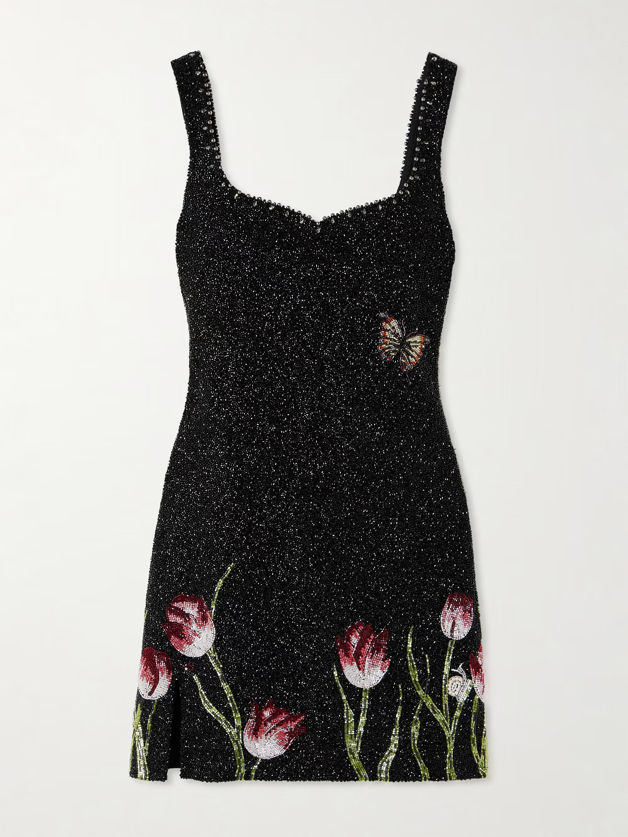 Tulip bead-embellished stretch-tulle mini dress | NET-A-PORTER (US)