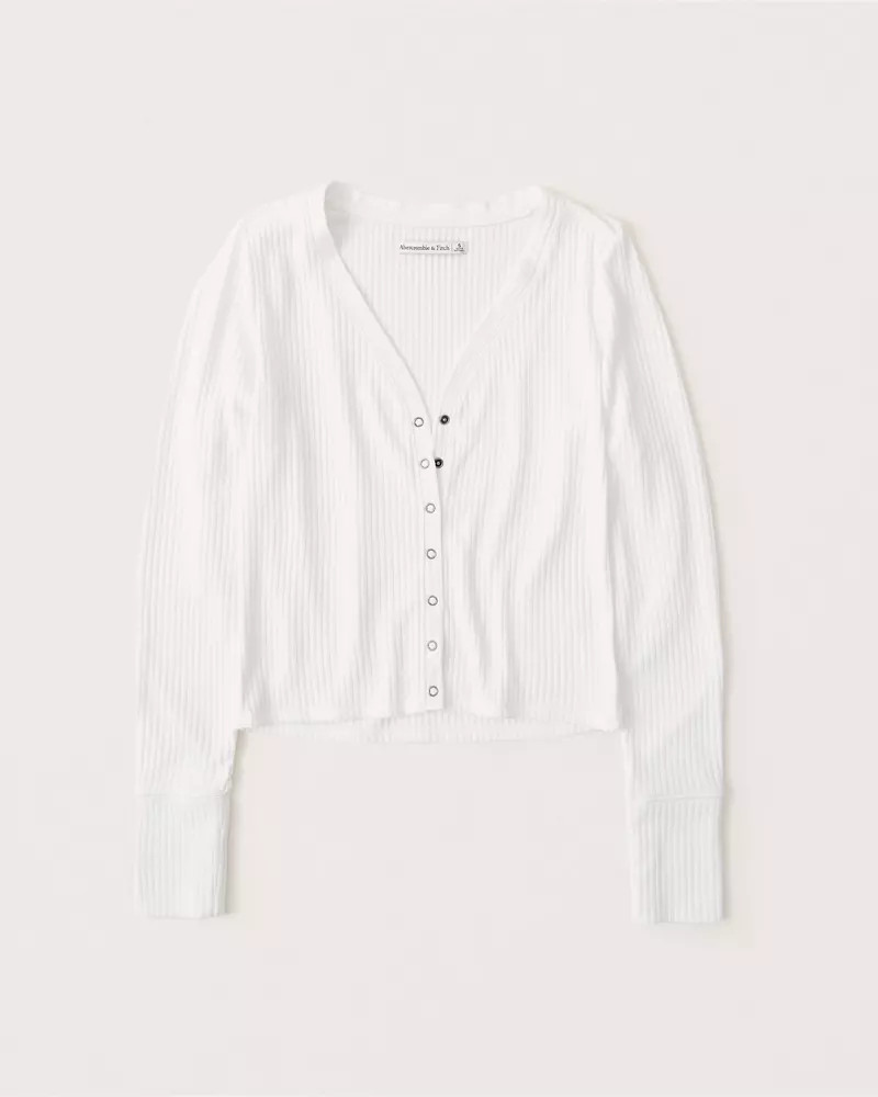 Long-Sleeve Ribbed Sweater Top | Abercrombie & Fitch (US)