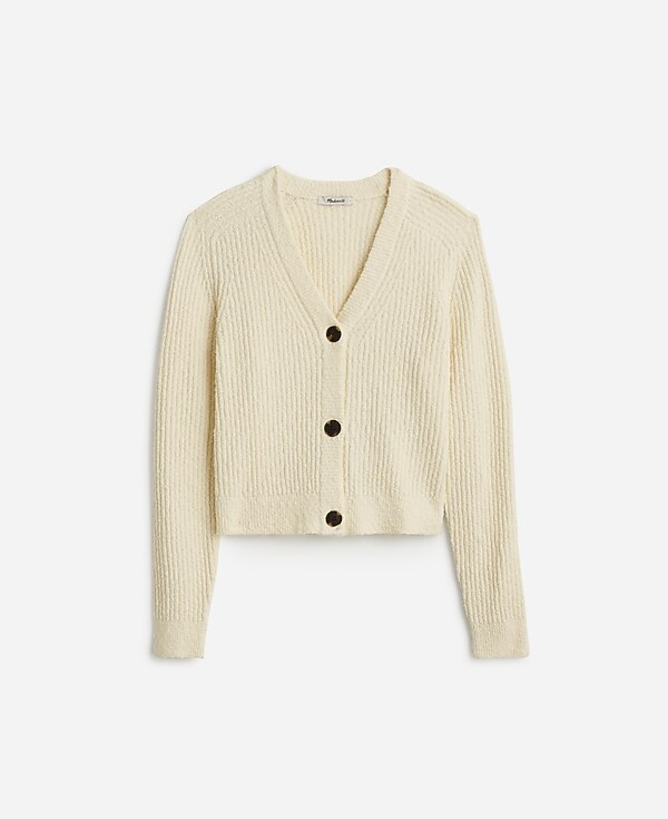 Boucl&eacute;-Knit V-Neck Cardigan Sweater | Madewell | Madewell