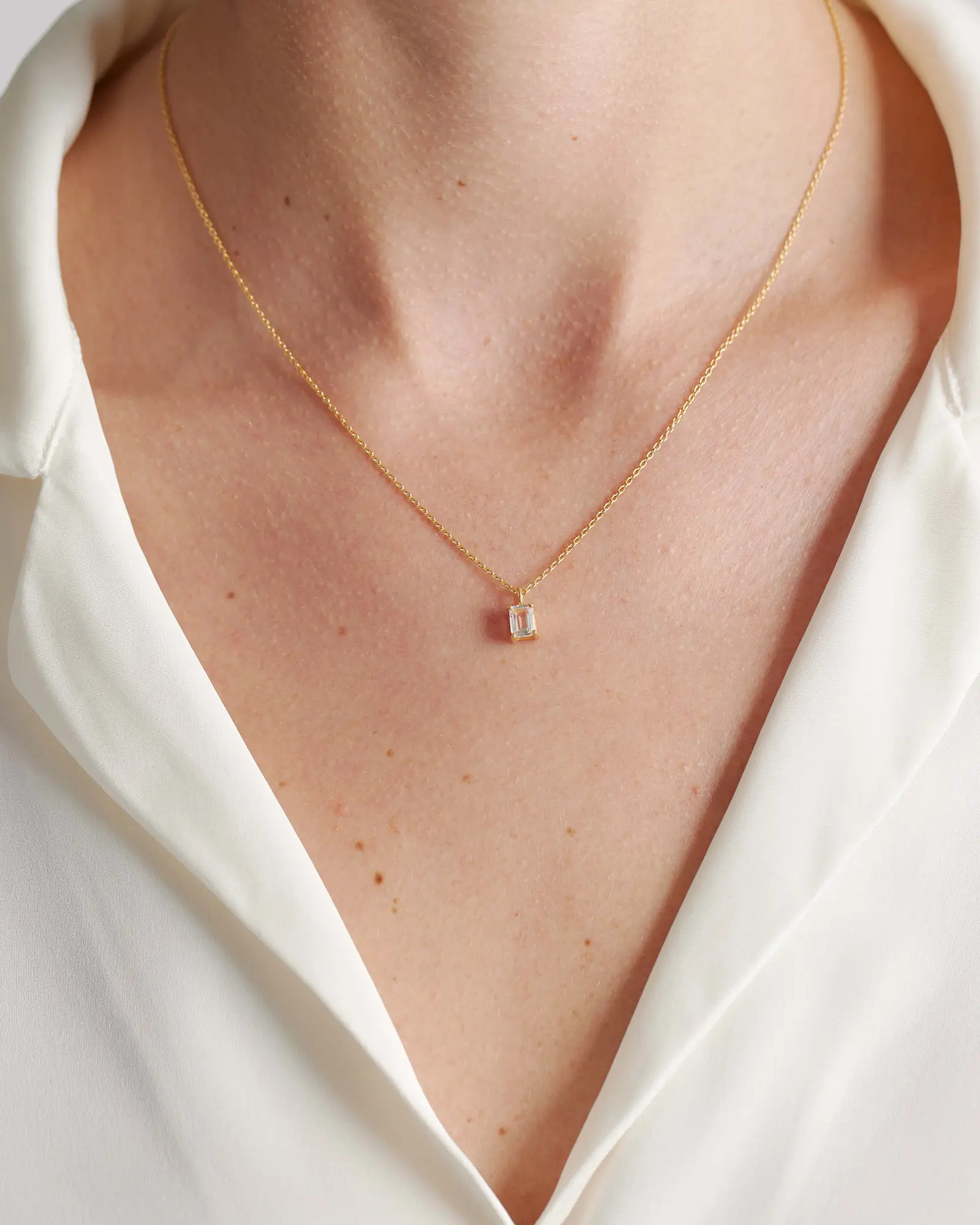 Emerald Cut Topaz Sol Pendant Necklace | Quince