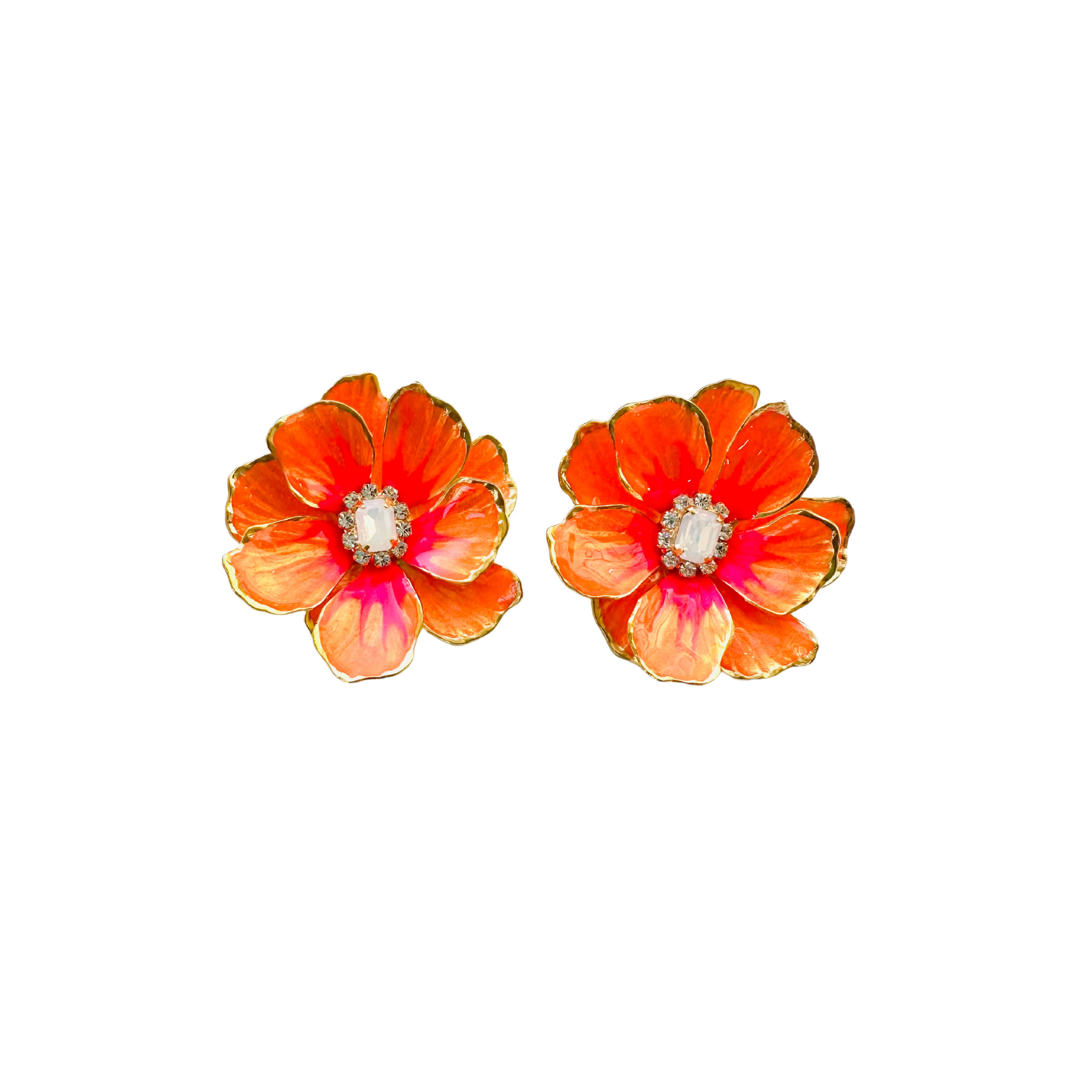 Jewel Box Florals In Neon Orange | Wolf & Badger