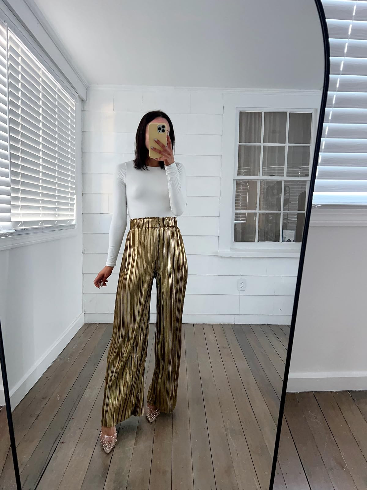 New years outfit- pants in S, top in S, heels true to size. 
 

 #LTKHoliday #LTKPetite #LTKFindsUnder50