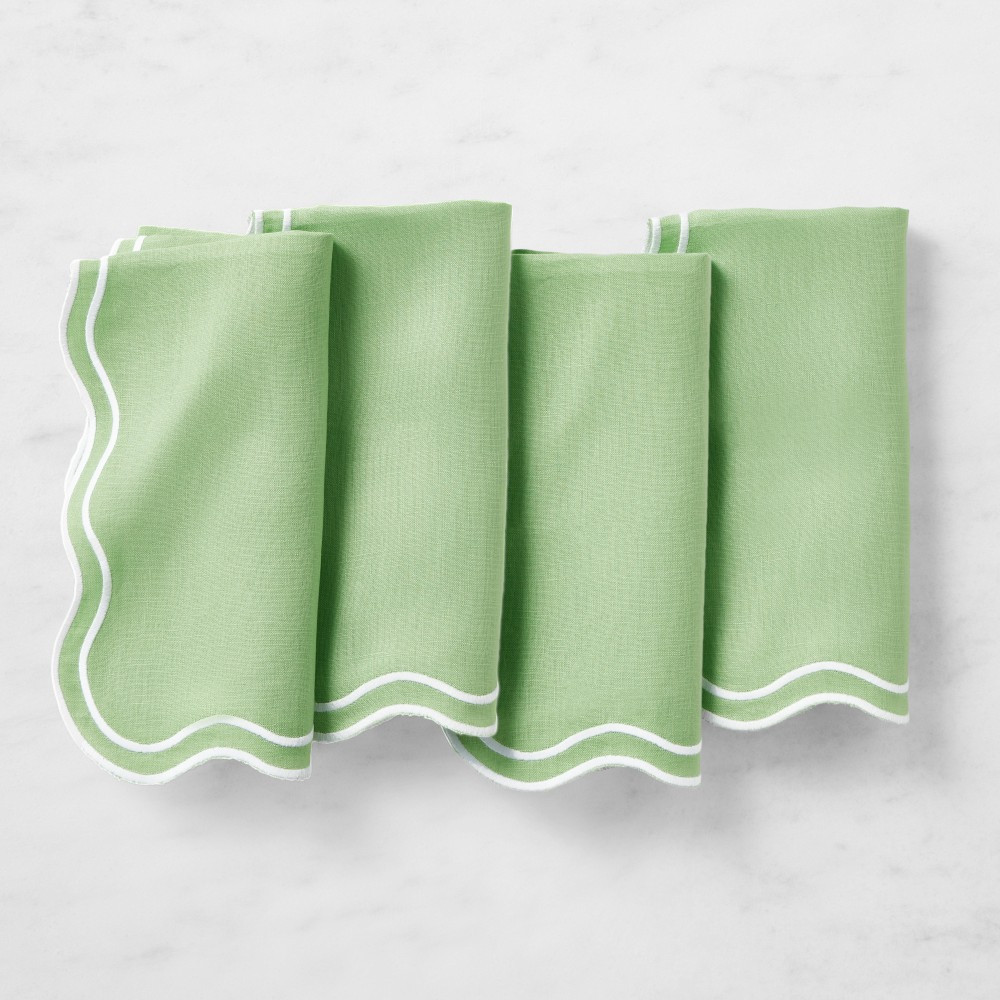 AERIN x Williams Sonoma Scalloped Napkins, Set of 4 | Williams-Sonoma