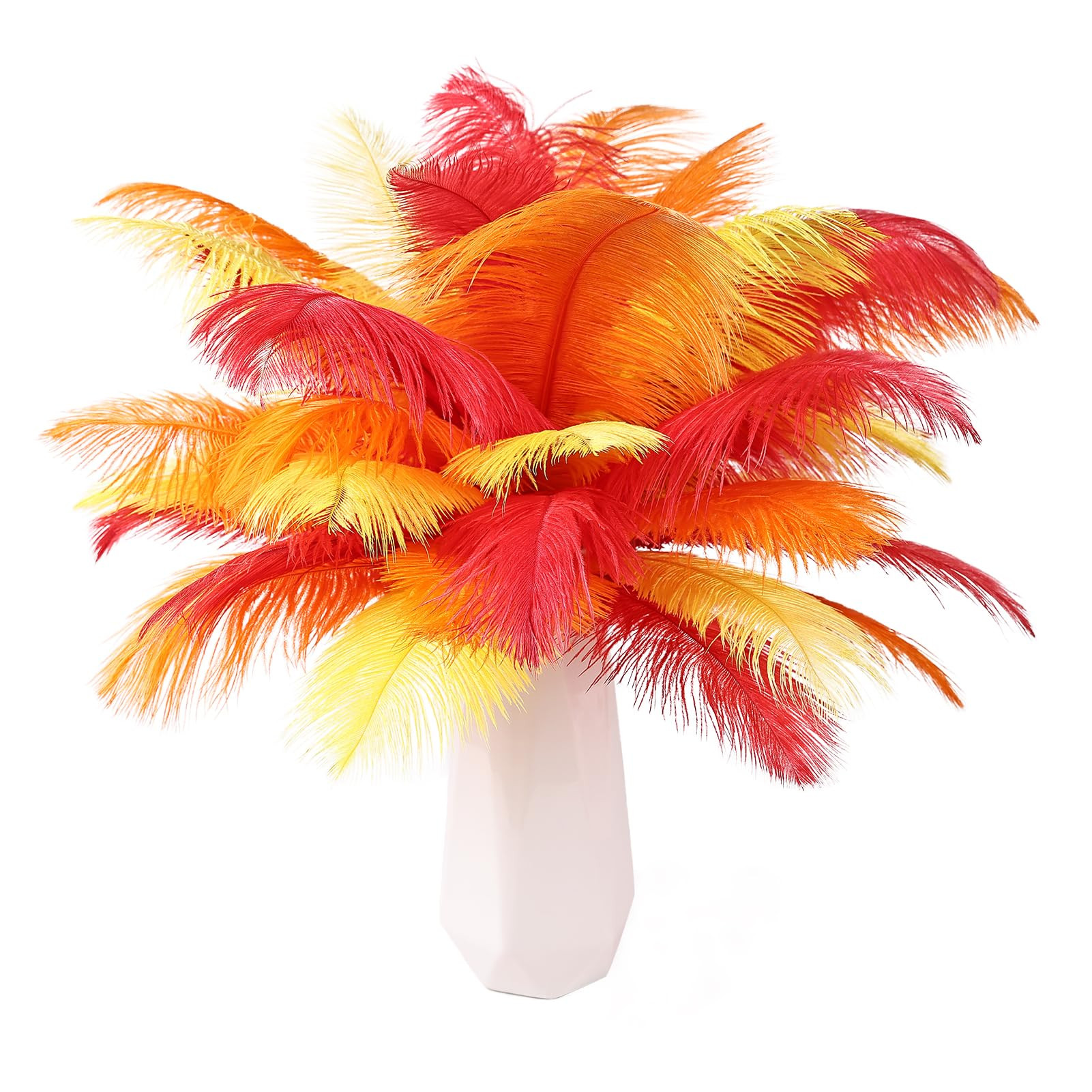 THARAHT Red Orange Yellow Ostrich Feathers 24pcs Natural Bulk 8-10Inch 20cm-25cm for Crafts Weddi... | Amazon (US)