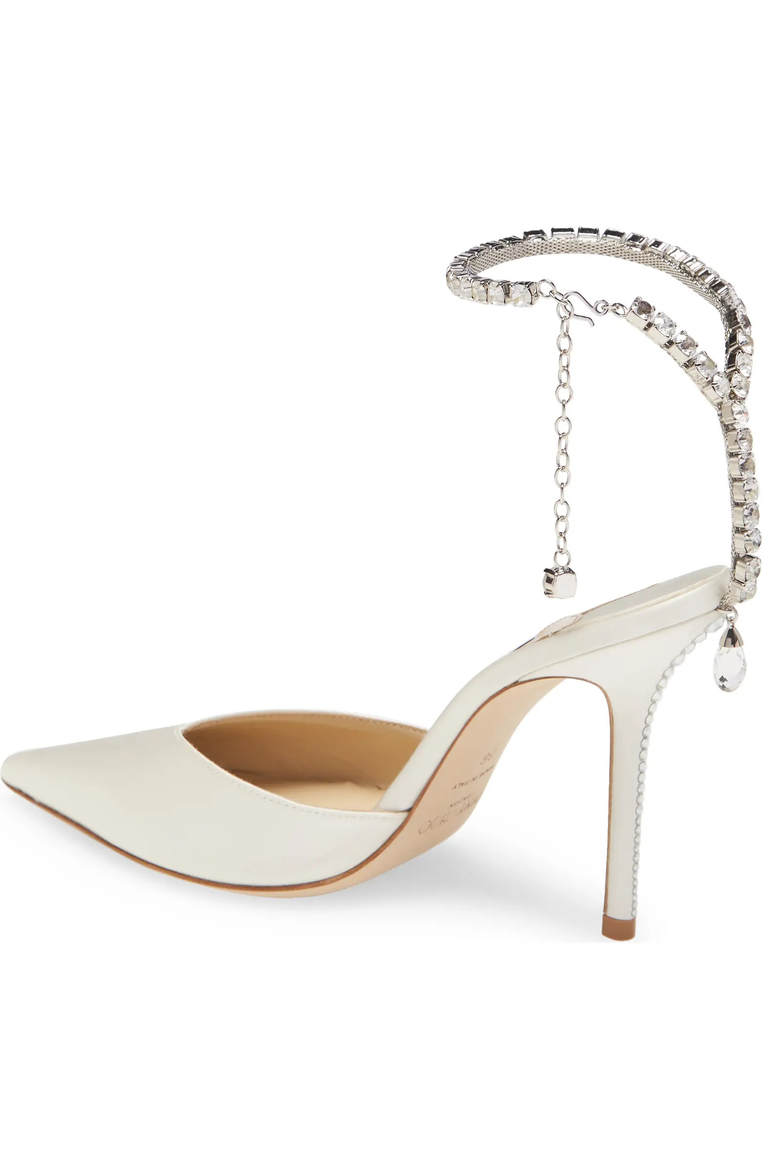 Saeda Crystal Ankle Strap Pointed Toe Pump | Nordstrom