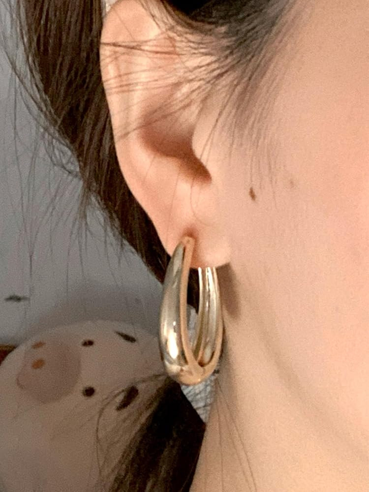 Amazon.com: 9 Pairs 14K Gold Hoop Earrings for Women, Fashion Hypoallergenic Chunky Twisted Open ... | Amazon (US)