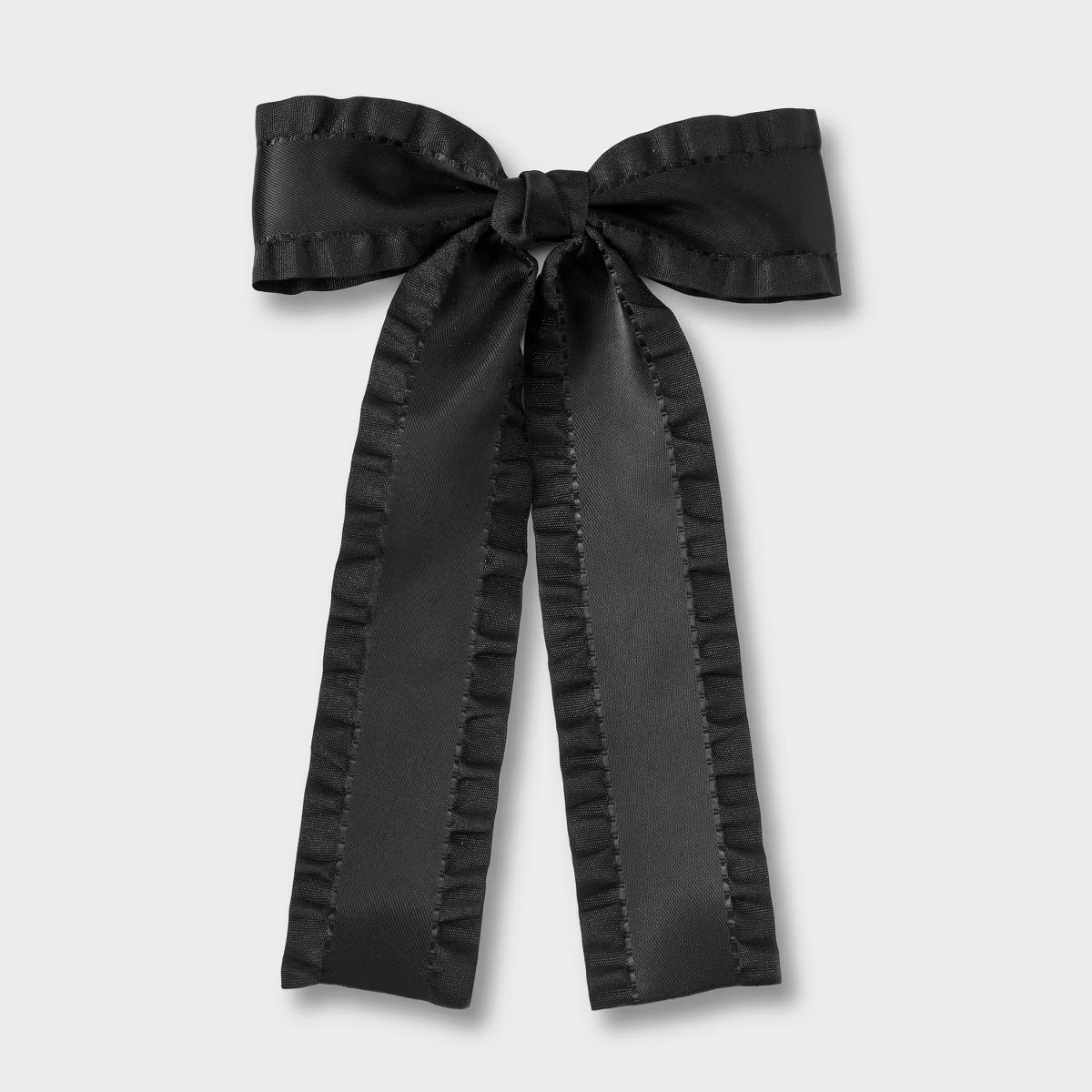 Girls' Ruffled Edge Satin Bow Clip - art class™ Black: Hair Styling Accessory, Solid Pattern | Target
