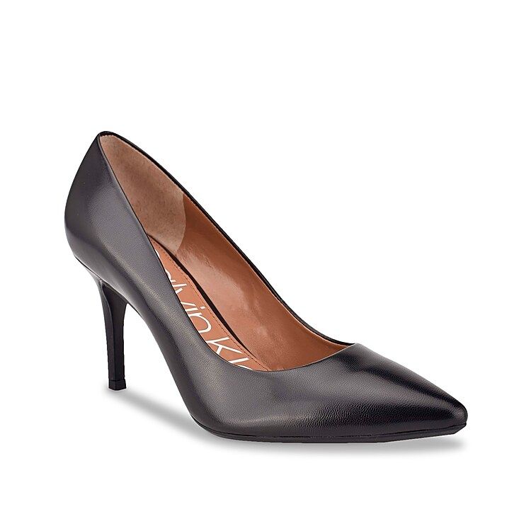 Calvin Klein Gayle Pump | Women's | Black Leather | Size 9 | Heels | Pumps | DSW
