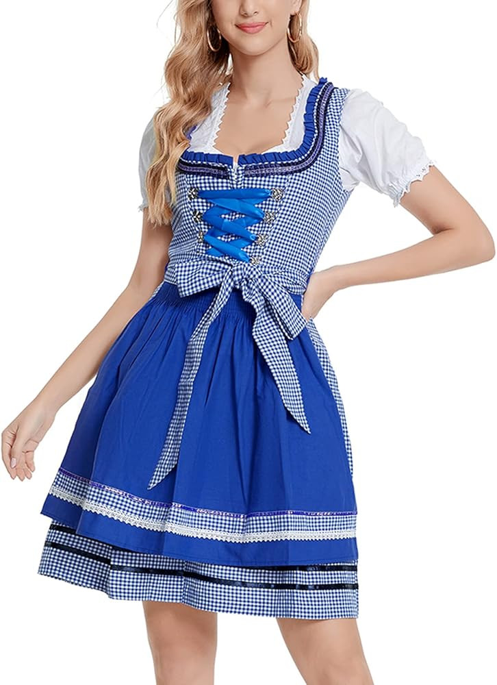 Adisputent Women's Oktoberfest Costume German Dirndl Dress Traditional Bavarian Carnival Party 3 ... | Amazon (US)