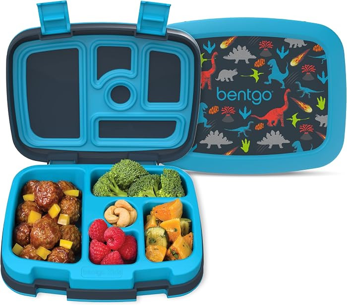 Bentgo Kids Prints Leak-Proof, 5-Compartment Bento-Style Kids Lunch Box - Ideal Portion Sizes for... | Amazon (US)