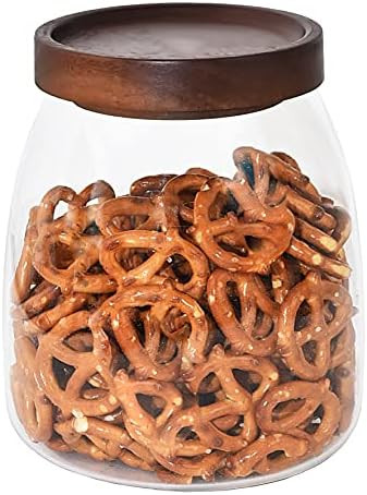 Prezervers Glass Jar-Glass Storage Container with Wooden Lid-Glass Storage Containers-Glass Airti... | Amazon (US)