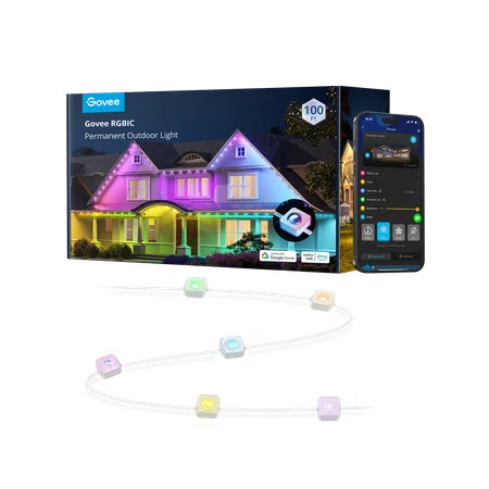 Govee 100ft RGBIC Permanent Outdoor Lights with 72 Lights, White version | Walmart (US)